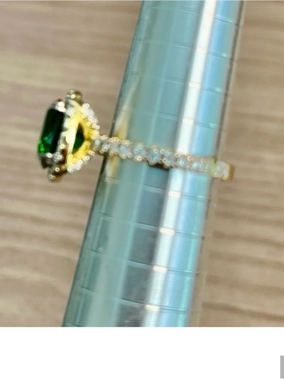 Emerald Green Halo Cocktail Ring - Women's Jewelry
